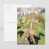 Wooden kersthert feestdagenkaart (Voorkant / Achterkant)