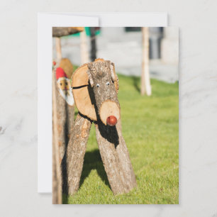 Wooden kersthert feestdagenkaart