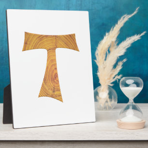 Wooden Kijk Franciscan Tau Cross Fotoplaat