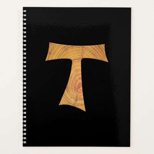 Wooden Kijk Franciscan Tau Cross Planner (Voorkant)