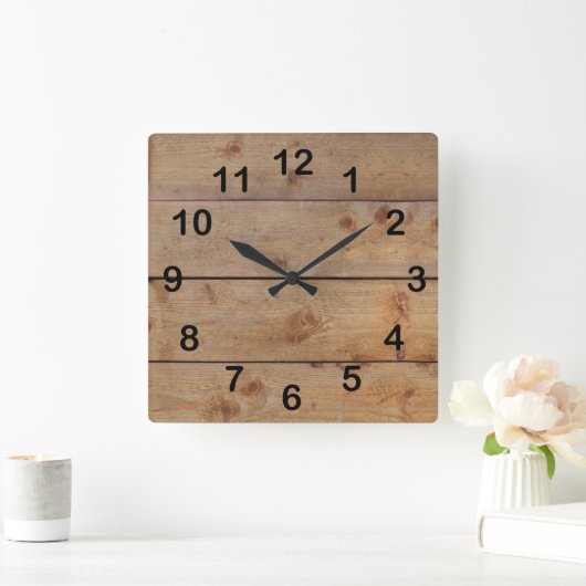 "Wooden"-klok Vierkante Klok (Huis)