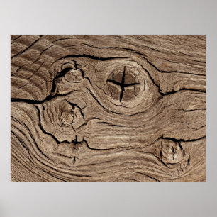 Wooden Knots Faux textuur Poster