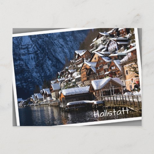 Wooden lakeside houses in Hallstatt, Oostenrijk Briefkaart (Voorkant)