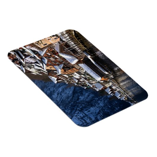 Wooden lakeside houses in Hallstatt, Oostenrijk Magneet (Rechterzijde)