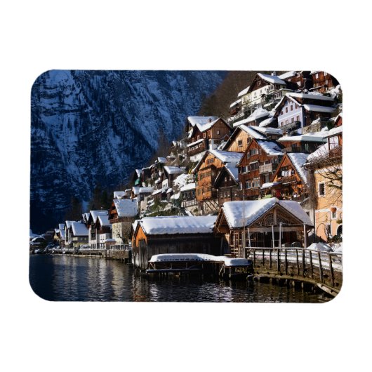 Wooden lakeside houses in Hallstatt, Oostenrijk Magneet (Horizontaal)