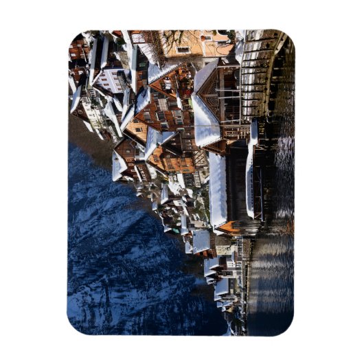 Wooden lakeside houses in Hallstatt, Oostenrijk Magneet (Verticaal)