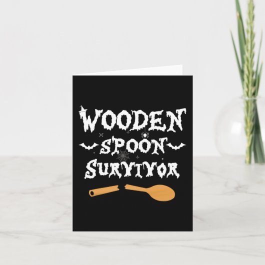 Wooden Lepel Survivor Funny Halloween Kostuum Mann Kaart (Voorkant)