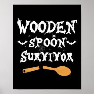 Wooden Lepel Survivor Funny Halloween Kostuum Mann Poster