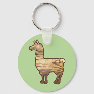 Wooden Llama Keychain