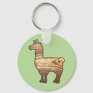 Wooden Llama Keychain