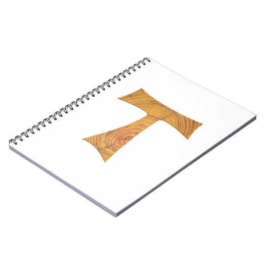 Wooden Look Franciscan Tau Cross Notitieboek (Linkerzijde)