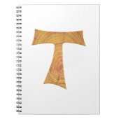 Wooden Look Franciscan Tau Cross Notitieboek (Voorkant)
