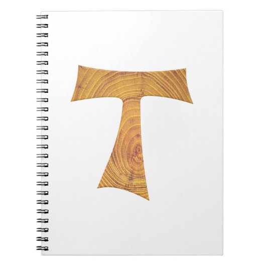 Wooden Look Franciscan Tau Cross Notitieboek (Voorkant)