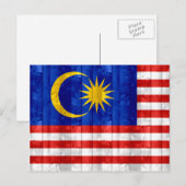Wooden Maleisische vlag Briefkaart (Voorkant / Achterkant)
