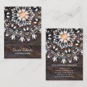 WOODEN MANDALA LOGO GEPERSONALISEERD YOGA INSTRUCT VISITEKAARTJE (Voorkant / Achterkant)