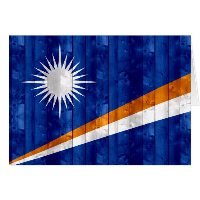 Wooden Marshallese vlag (Voorkant Horizontaal)