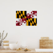 Wooden Marylander Flag Poster (Keuken)