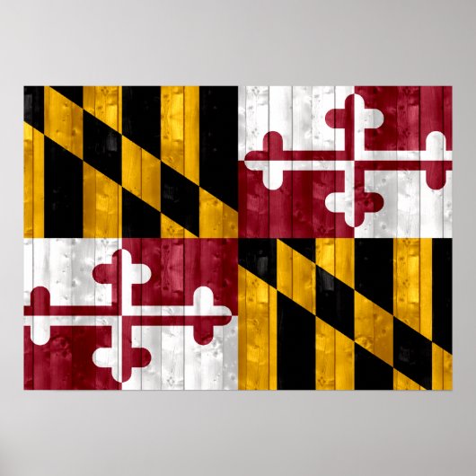 Wooden Marylander Flag Poster (Voorkant)