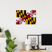 Wooden Marylander Flag Poster (Thuiskantoor)