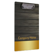 Wooden Modern Elegant Gold Faux Folie Company Logo Klembord (Rechts)