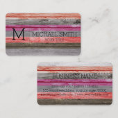 Wooden Monogram Visitekaartje (Voorkant / Achterkant)