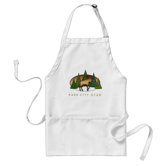 Wooden Moose Souvenir Apron Standaard Schort (Voorkant)