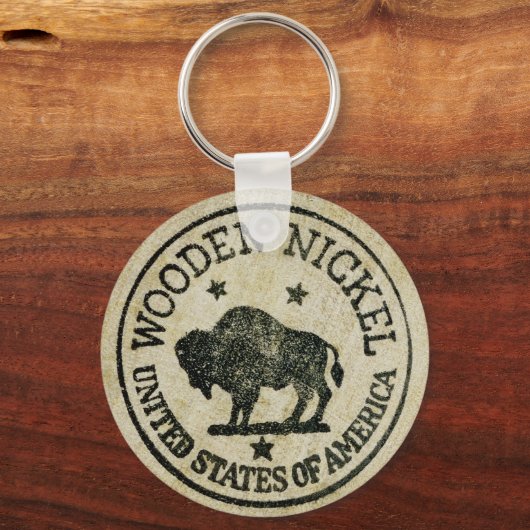 Wooden Nickel Sleutelhanger (Voorkant)