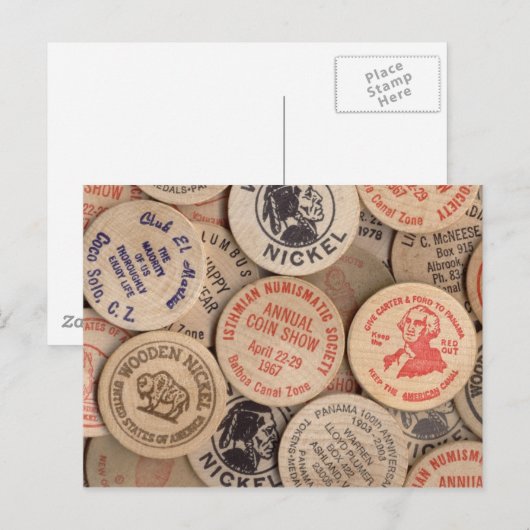 Wooden Nickels Briefkaart (Voorkant / Achterkant)