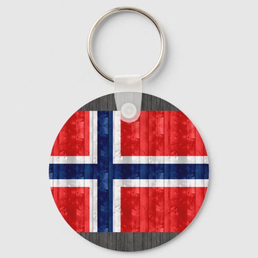 Wooden Noorse vlag Sleutelhanger (Voorkant)