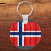 Wooden Noorse vlag Sleutelhanger (Voorkant)
