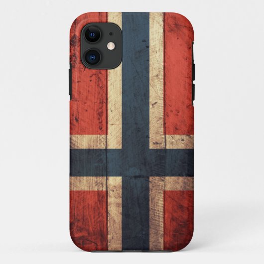 Wooden Norway vlag Case-Mate iPhone Case (Achterkant)