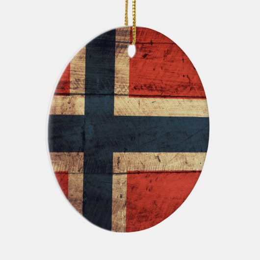 Wooden Norway vlag Keramisch Ornament (Rechts)