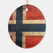Wooden Norway vlag Keramisch Ornament (Links)