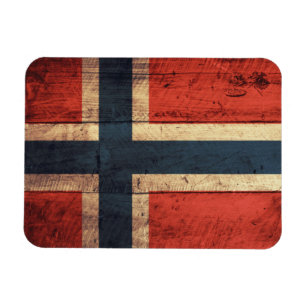 Wooden Norway vlag Magneet