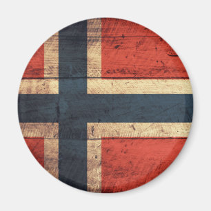 Wooden Norway vlag Magneet