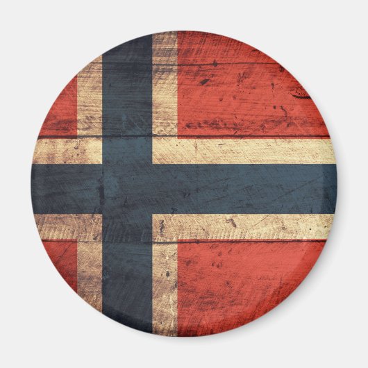 Wooden Norway vlag Magneet (Voorkant)