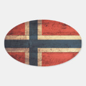 Wooden Norway vlag Ovale Sticker (Voorkant)