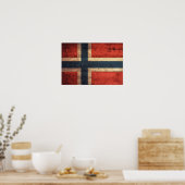 Wooden Norway vlag Poster (Keuken)