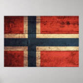Wooden Norway vlag Poster (Voorkant)