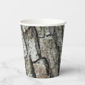 Wooden Old Pine Bark any Text Paper Cup Papieren Bekers (Achterkant)