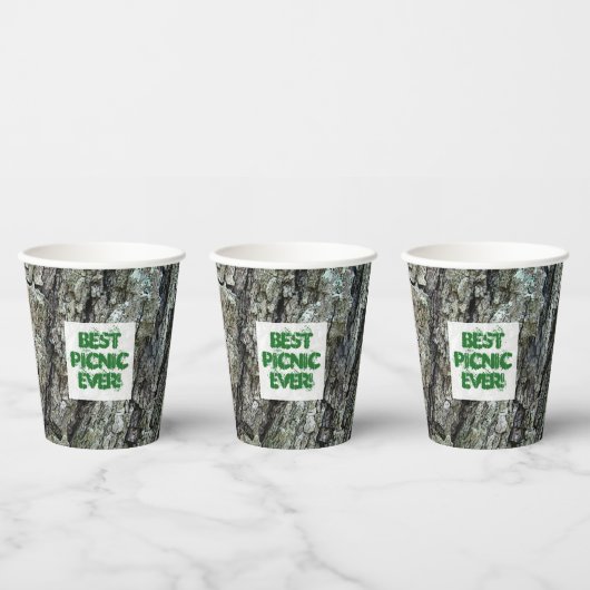 Wooden Old Pine Bark any Text Paper Cup Papieren Bekers (Multi)