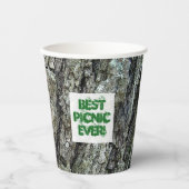 Wooden Old Pine Bark any Text Paper Cup Papieren Bekers (Voorkant)