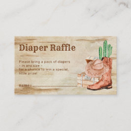 Wooden Pet schoten Cactus Cowboy Diaper Raffle Informatiekaartje