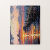 Wooden pier bij Sunset Fine Art Legpuzzel (Verticaal)
