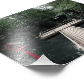 Wooden Pier framed by red Lanterns Foto Afdruk (Hoek)