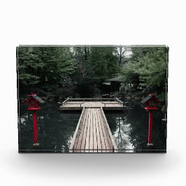 Wooden Pier framed by red Lanterns Fotoblokken