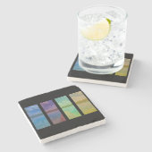 Wooden Pier over een Calm Lake Landscape Quadtrych Stenen Onderzetter (Zijkant)