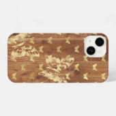 Wooden Plank Golden Butterflies iPhone 14 Hoesjes Hoesje (Achterkant horizontaal)