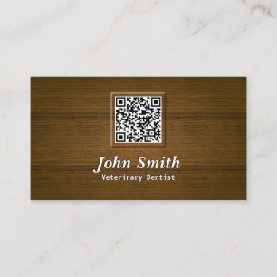 Wooden QR Code Veterinary Dentist Dental Office Visitekaartje