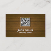 Wooden QR Code Veterinary Dentist Dental Office Visitekaartje (Voorkant)